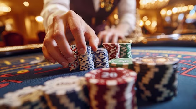 Live dealer studio with multiple camera angles at jackpotslot303
